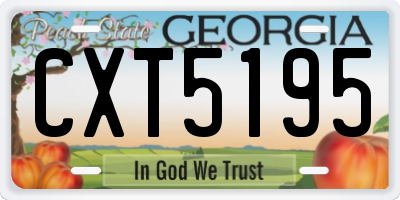 GA license plate CXT5195