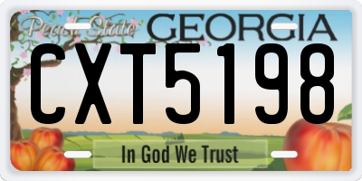 GA license plate CXT5198