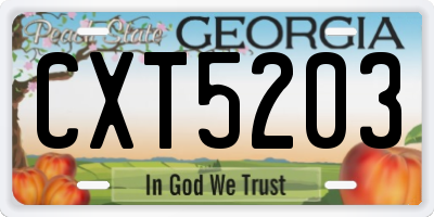 GA license plate CXT5203