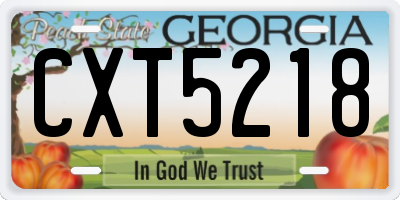 GA license plate CXT5218