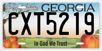 GA license plate CXT5219