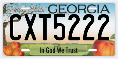 GA license plate CXT5222