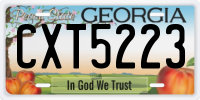 GA license plate CXT5223