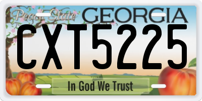 GA license plate CXT5225