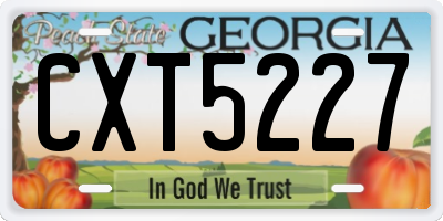 GA license plate CXT5227