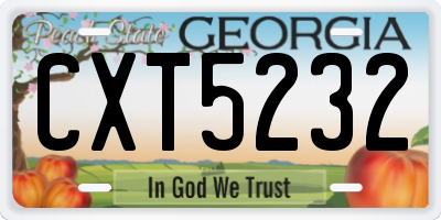 GA license plate CXT5232