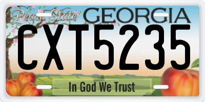 GA license plate CXT5235