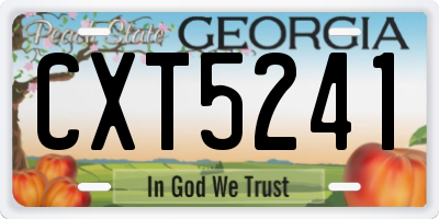GA license plate CXT5241