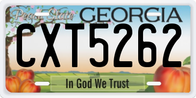 GA license plate CXT5262