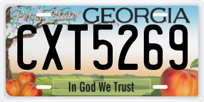 GA license plate CXT5269