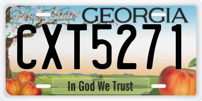 GA license plate CXT5271