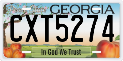 GA license plate CXT5274