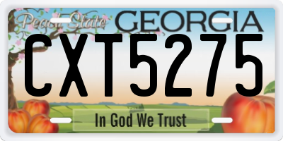 GA license plate CXT5275