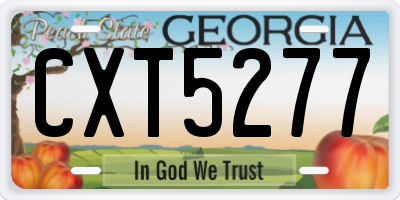 GA license plate CXT5277