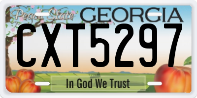 GA license plate CXT5297