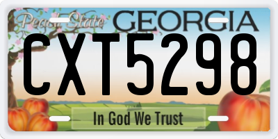 GA license plate CXT5298