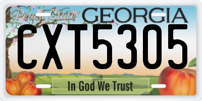 GA license plate CXT5305