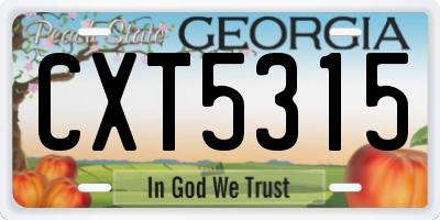 GA license plate CXT5315