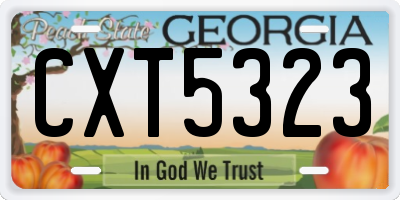 GA license plate CXT5323