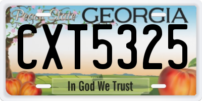 GA license plate CXT5325