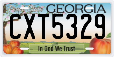 GA license plate CXT5329