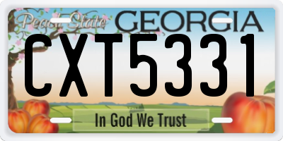 GA license plate CXT5331