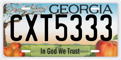 GA license plate CXT5333