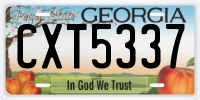 GA license plate CXT5337
