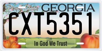 GA license plate CXT5351