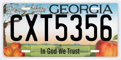 GA license plate CXT5356