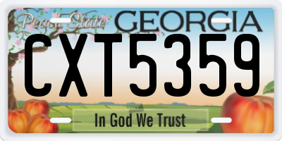 GA license plate CXT5359