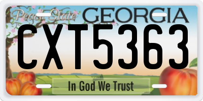 GA license plate CXT5363