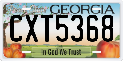 GA license plate CXT5368