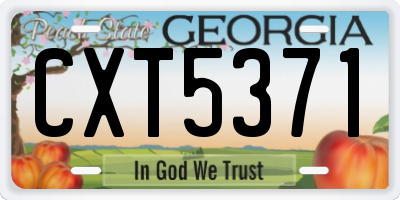 GA license plate CXT5371