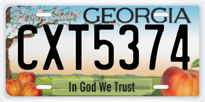 GA license plate CXT5374