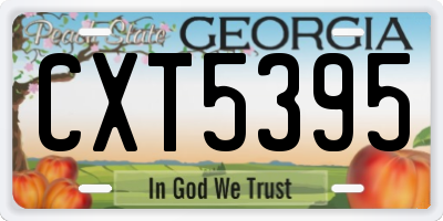 GA license plate CXT5395