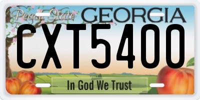 GA license plate CXT5400