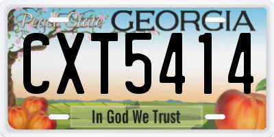 GA license plate CXT5414