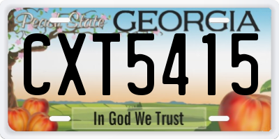 GA license plate CXT5415