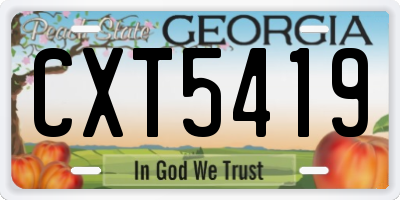 GA license plate CXT5419