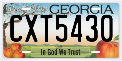 GA license plate CXT5430