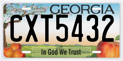 GA license plate CXT5432