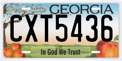 GA license plate CXT5436