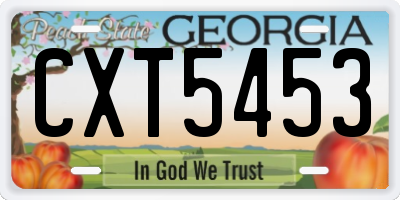 GA license plate CXT5453