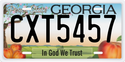 GA license plate CXT5457