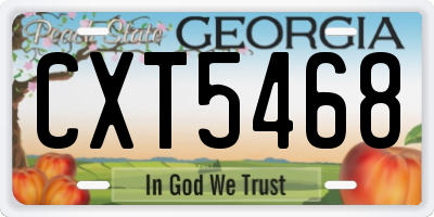 GA license plate CXT5468