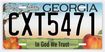 GA license plate CXT5471