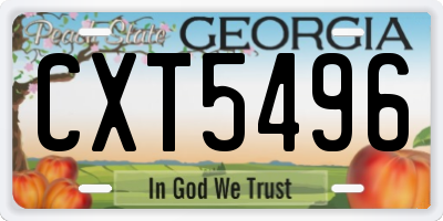 GA license plate CXT5496