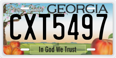 GA license plate CXT5497