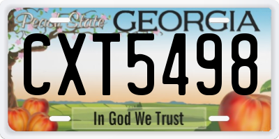 GA license plate CXT5498